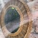 50s woven wicker mirror