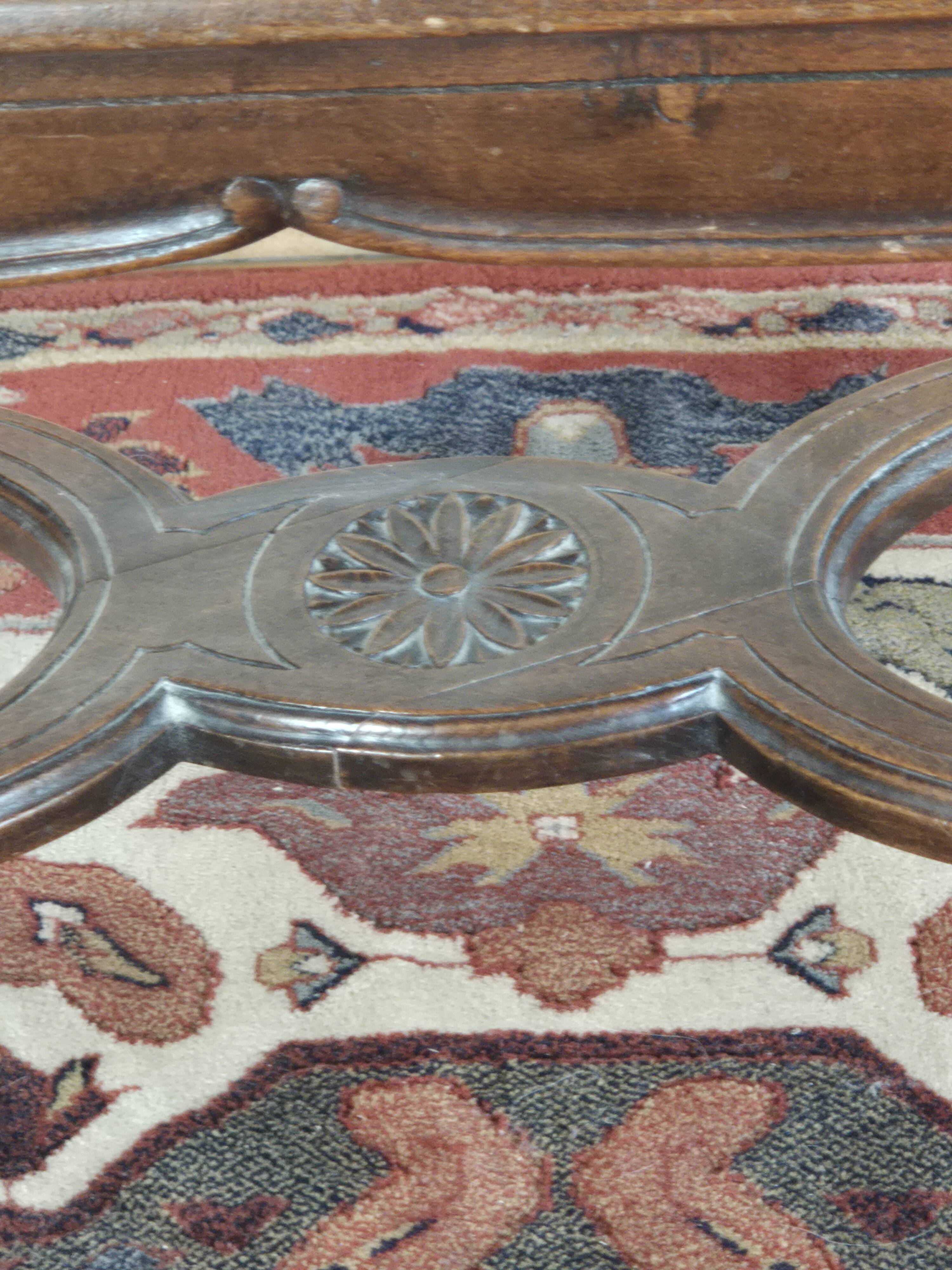 Small Louis XV style bench in walnut