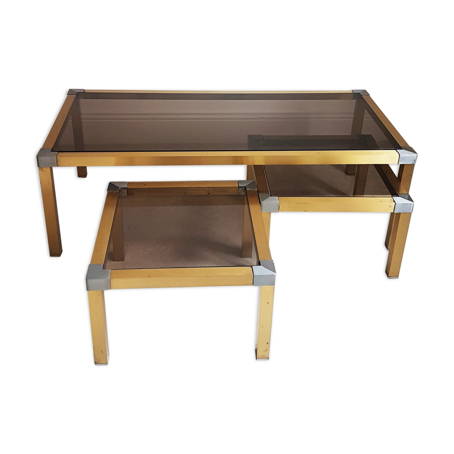 Trio of Golden vintage tables