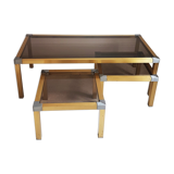 Trio de tables dorées vintage