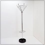 Vintage chrome coat rack with umbrella stand