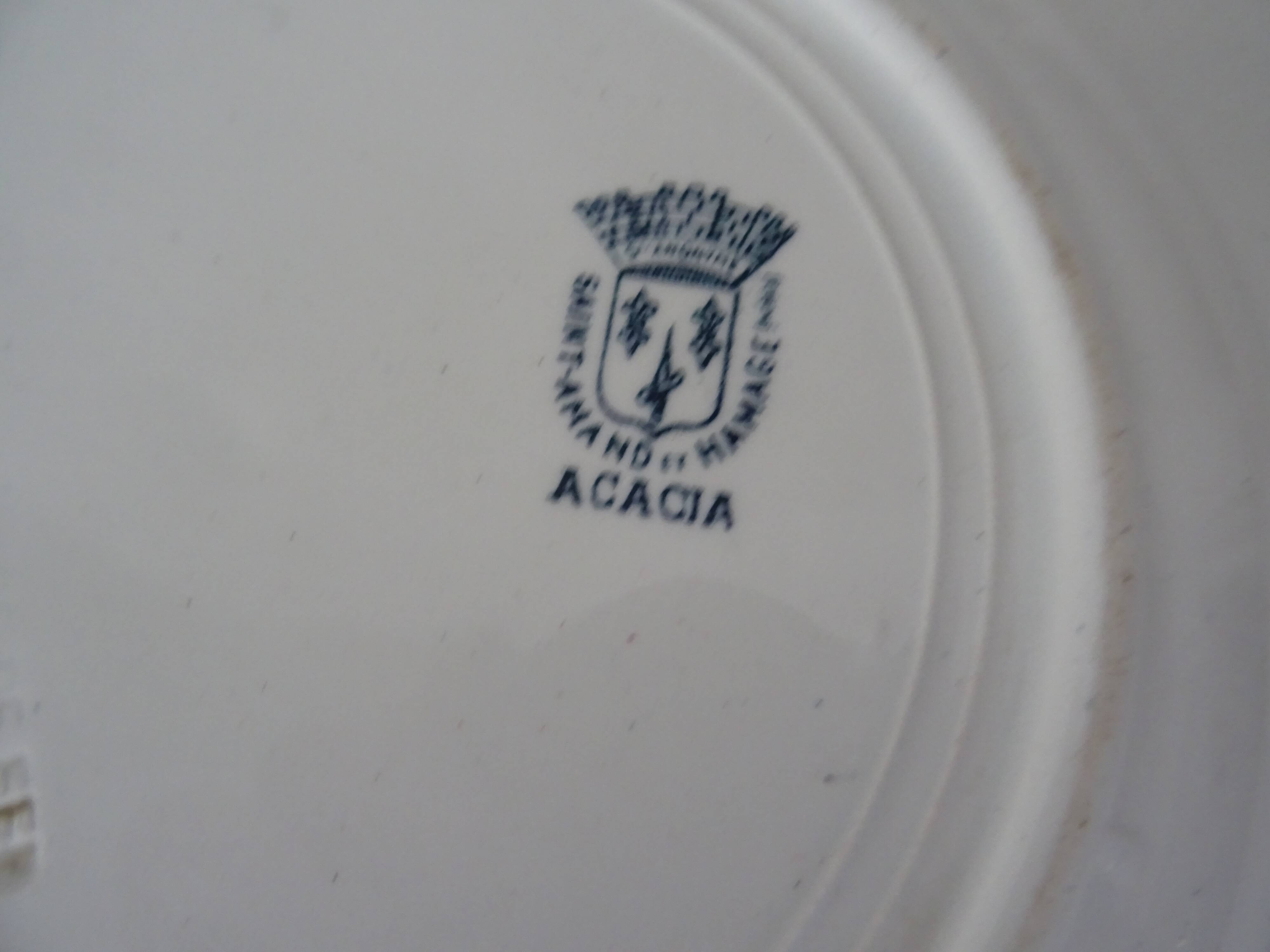 PLATE Saint Amand hamage faience old flowers ACACIA 299112