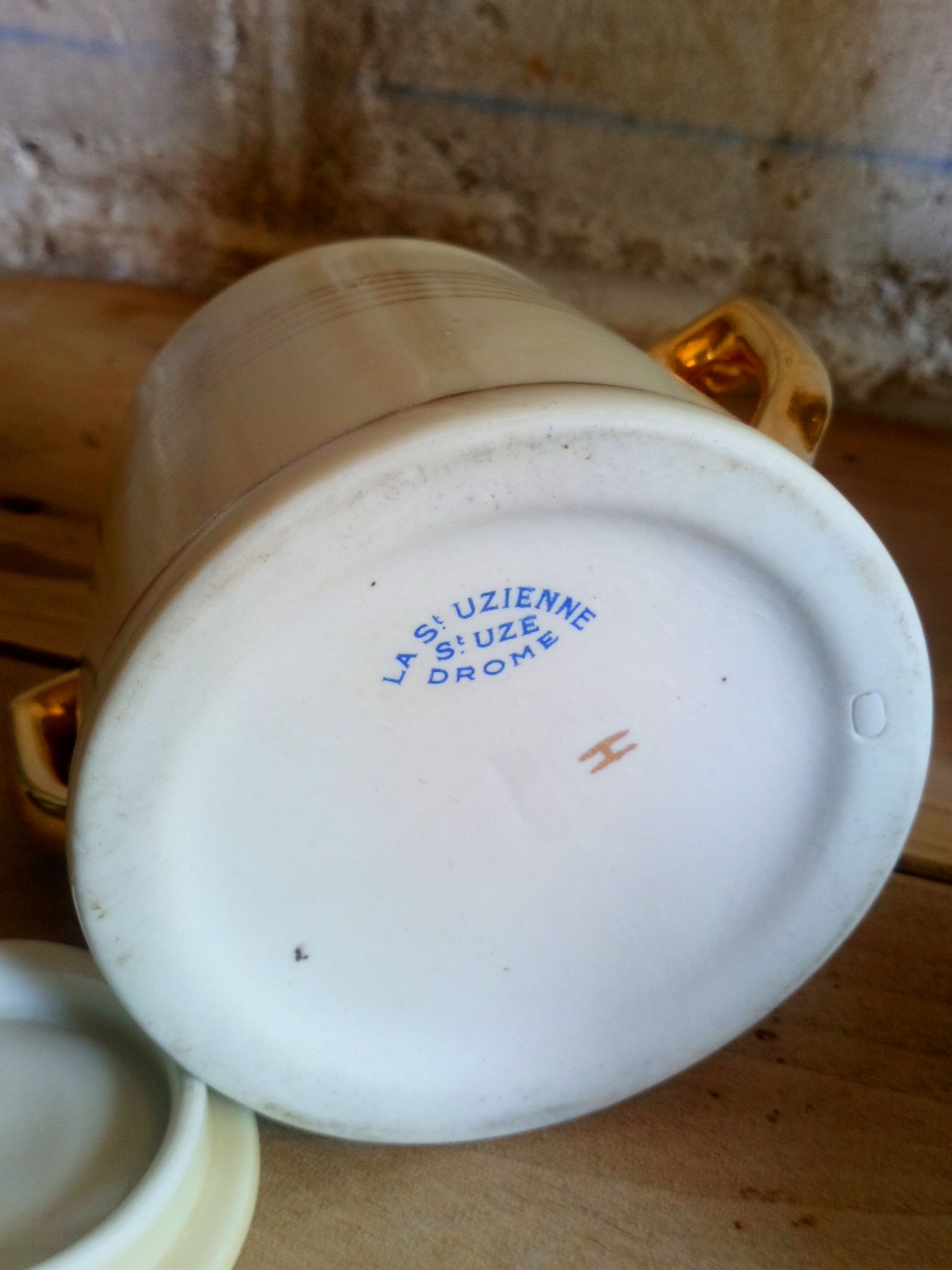 Théière pot à lait et sucrier de Saint-Uze années 1900
