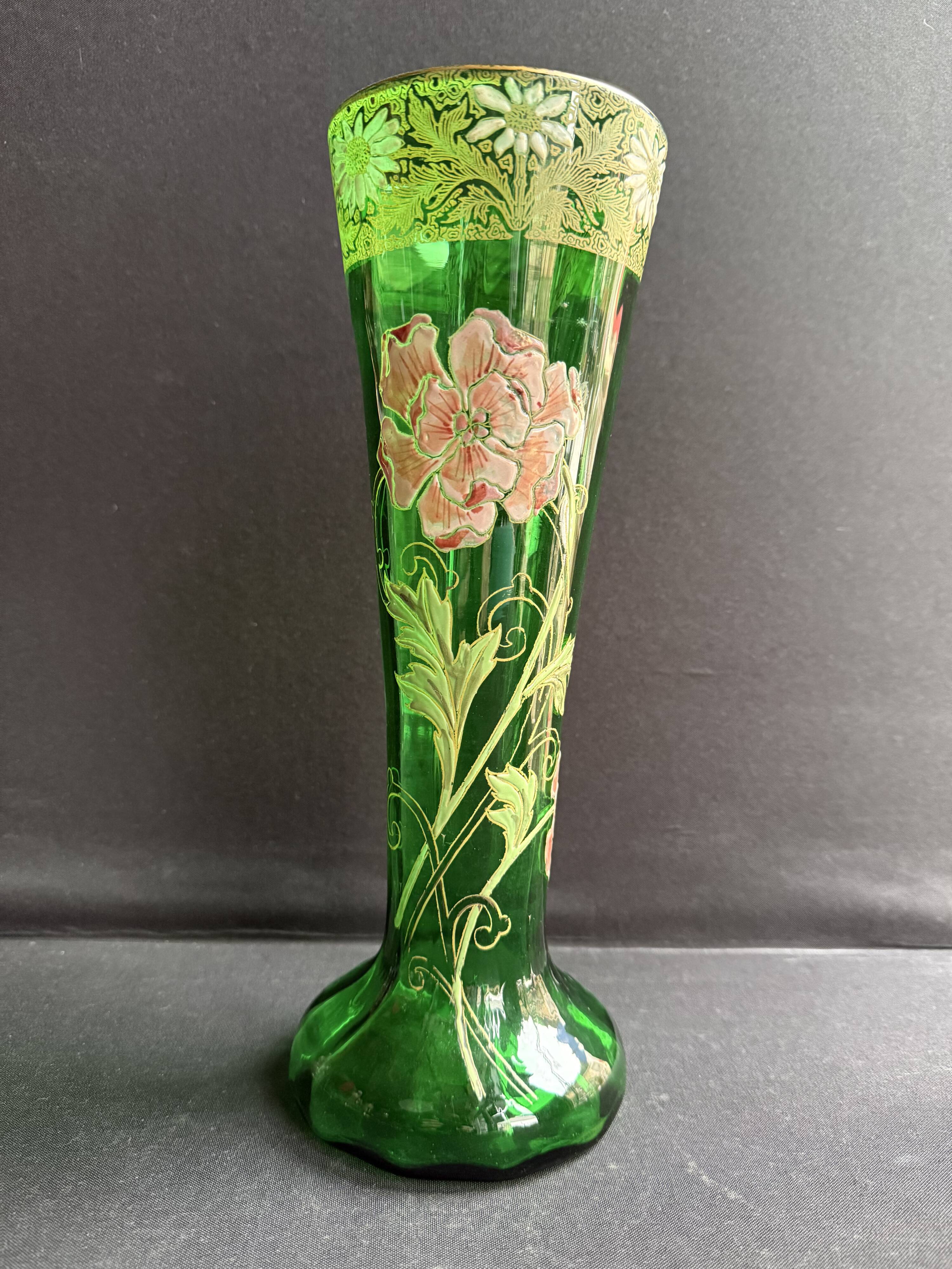 Vase émaillé – Cornet Printemps – F. T. Legras (1839-1916)