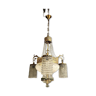 Antique italian liberty chandelier lamp, 1930s