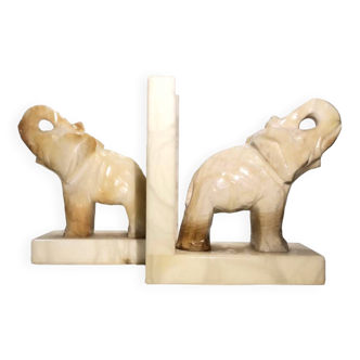 Alabaster bookends