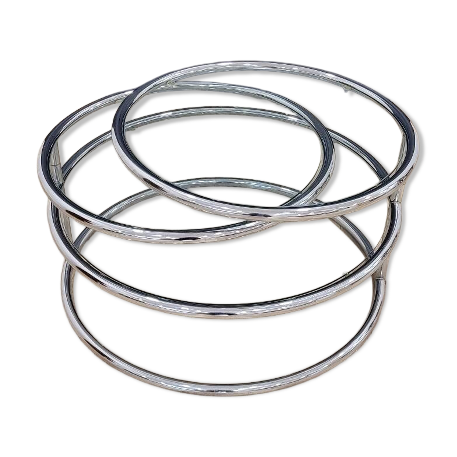 Glass and chrome coffee table