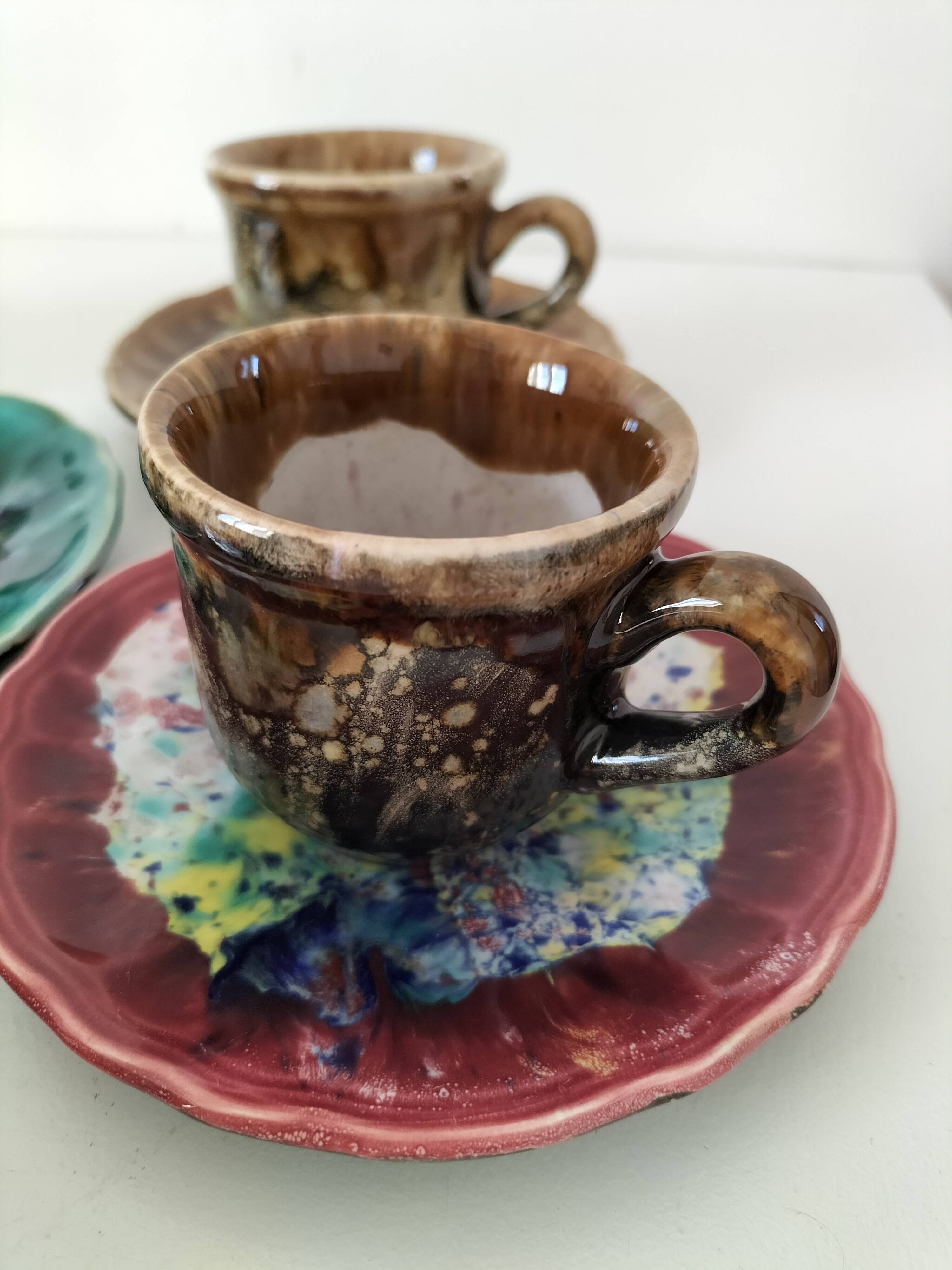 Gaston Gaubier ceramic cups and saucers