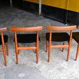 Series of 4 chairs by Hans Olsen for Frem Rojle