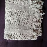 Dessus de lit  en coton blanc  point crochet à la main
