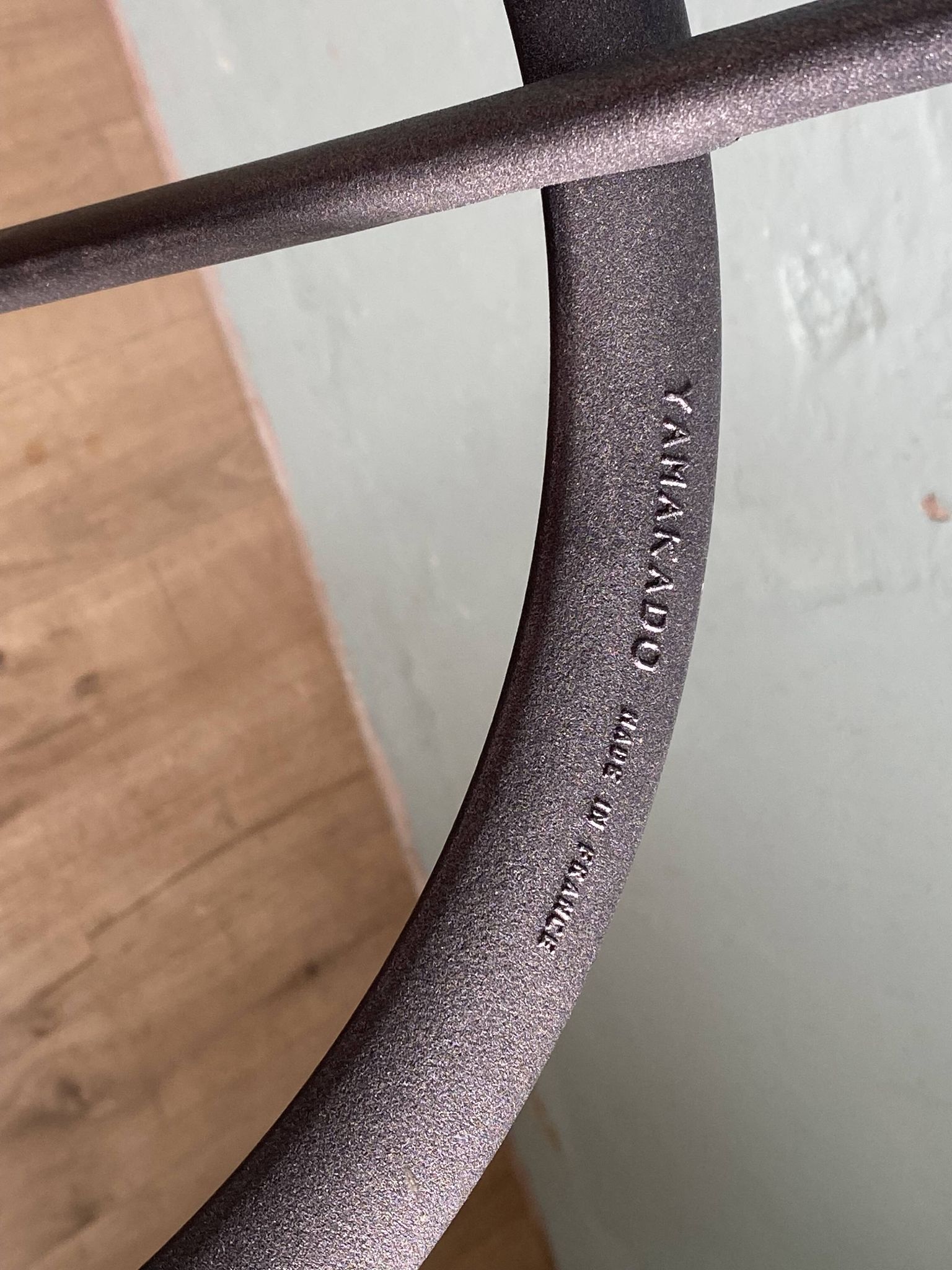 2 Yamakado designer swivel stools in black leather