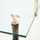 Mahogany coffee table bronze glass signed Garouste & Bonetti 1995