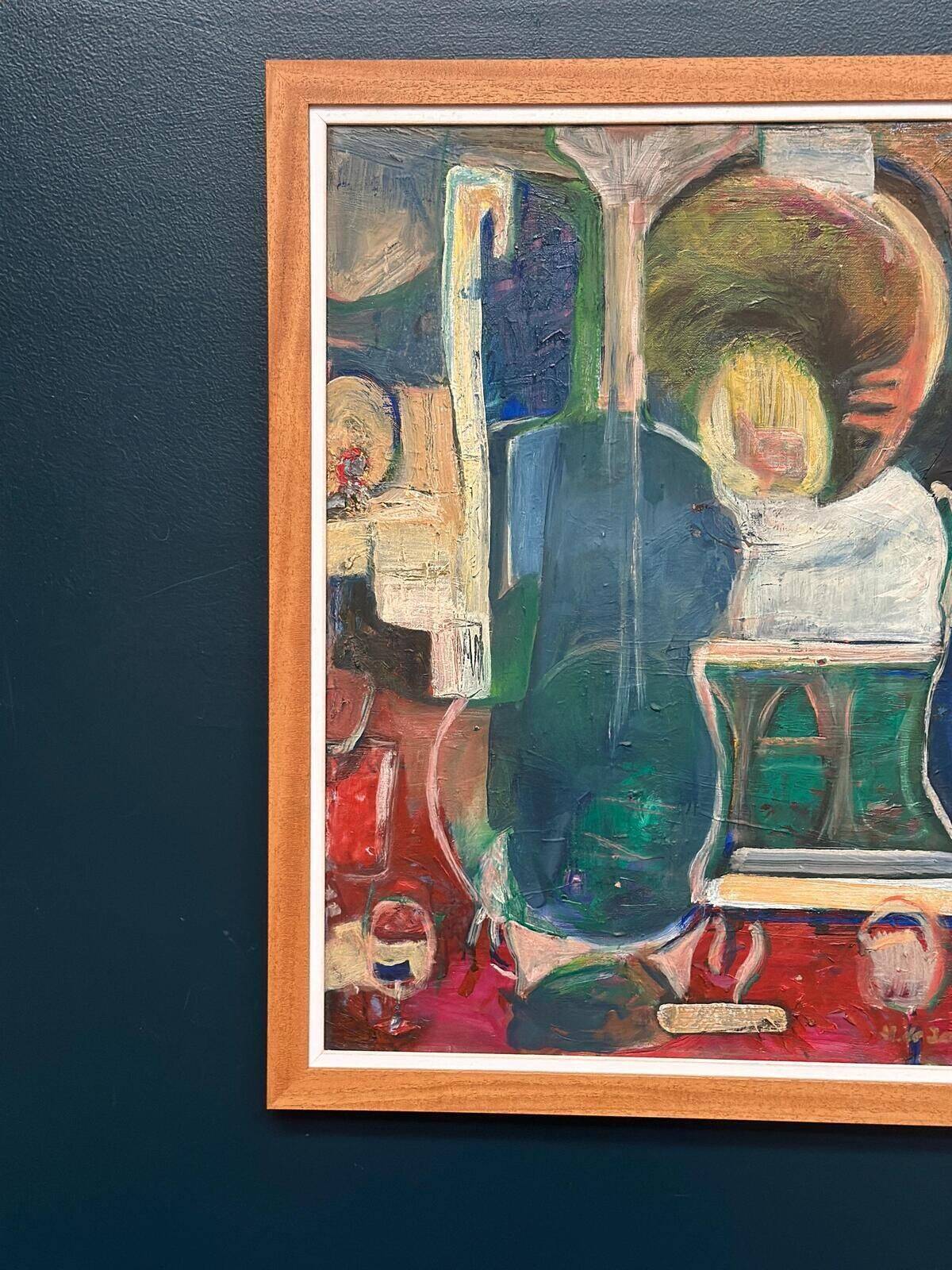 Original Oil on Canvas – “Abstract Composition” by Hendrik De Jong – Dated