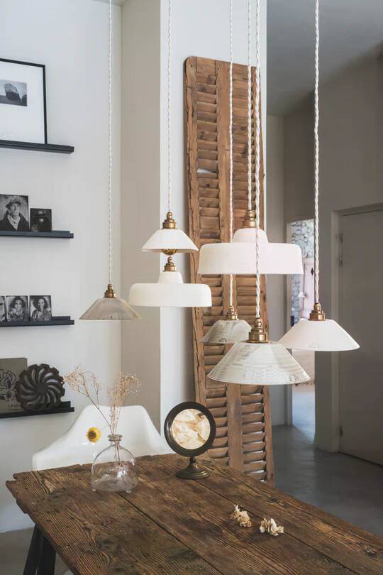 Lisette pendant light in white terracotta