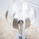 Vintage lamp, table lamp, chrome lamp with brushed steel blades, flower lamp, design lamp