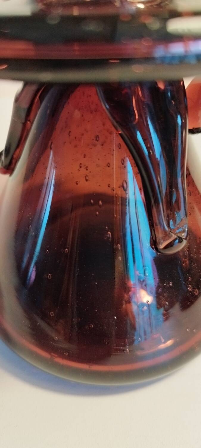 Biot bubbled glass candle holder