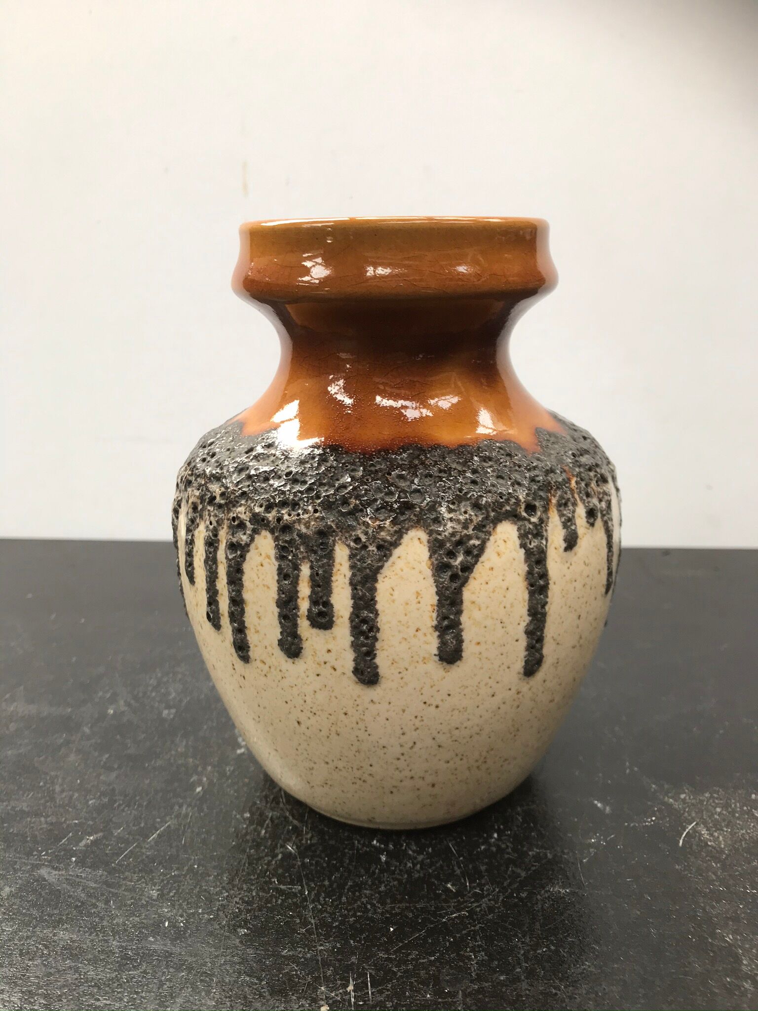 Former beige brown ceramic vase