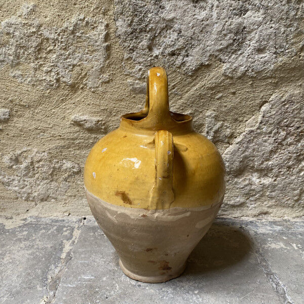 Crucible in glazed earthenware