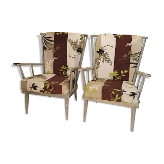 Pair of Baumann fan armchairs