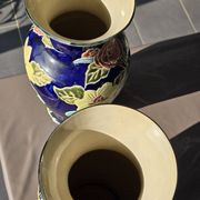 Pair of Dien Thao cobalt blue vases, 20th century.