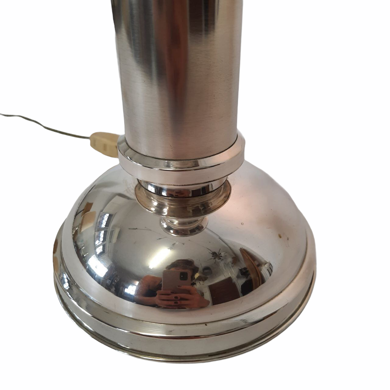 Three vintage bedside lamps in silver