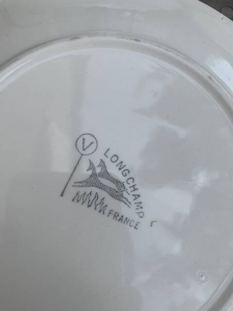 Set of 4 dessert plates Longchamp model of old bluebells.