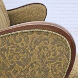 Années 1950-60, canapé danois 3 places, état d'origine, coton/laine, bois de hêtre.