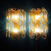 Pair of wall lights AV Mazzega Torciglione Murano
