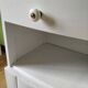 White night table with grey marble top