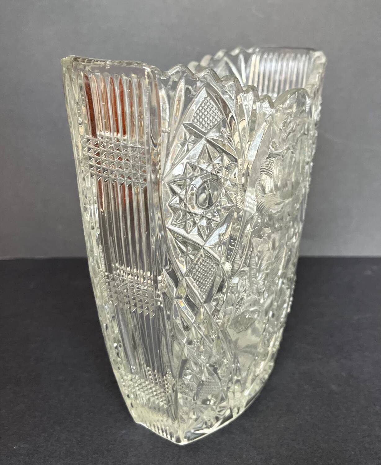 Vintage molded glass vase