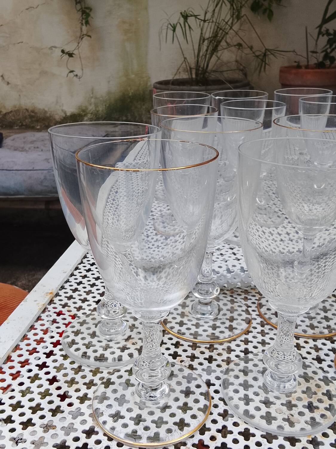 Set of 27 Saint Louis crystal glasses