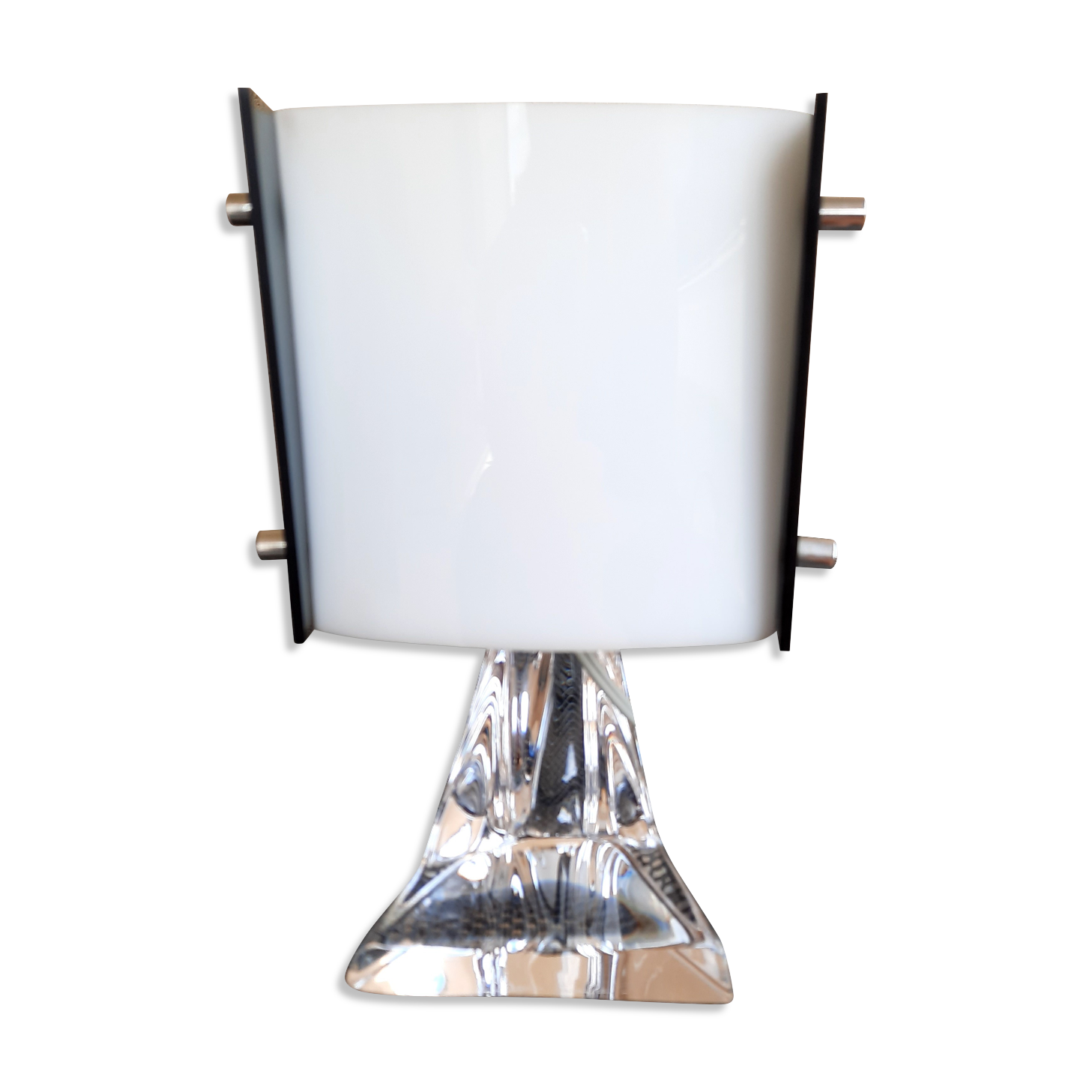Design lamp, vintage, daum crystal and plexiglass, works - excellent condition-