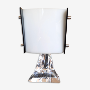 Lampe design , vintage, en cristal de daum et plexiglass, fonctionne - excellent état-