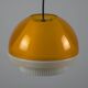 Vintage 1970s Philips Amber Acrylic & White Dome Mushroom UFO Pendant Lamp