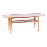 Table basse en bois et rotin