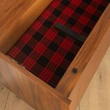 Unique folding bed from the 1960s, walnut veneer, black steel legs