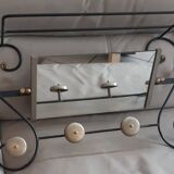 Vintage coat rack with pivoting mirror