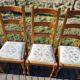 Lot de 6 chaises en bois Tissu floral