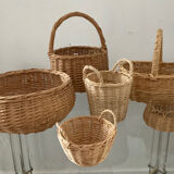 Series of 6 vintage wicker baskets
