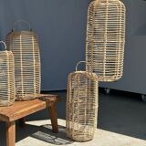 Small lantern-shaped rattan suspension H35 D15