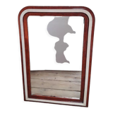 Miroir Louis Philippe H112xL76 laque bordeaux blanc crème