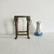Small ancient glazed ceramic cat from the 19th century.