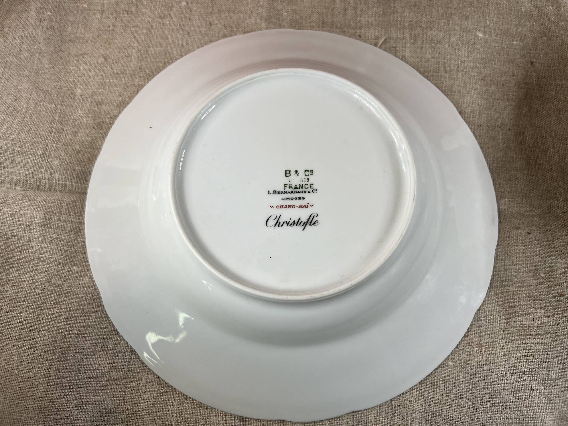 2 Christofle soup plates by Bernardaud Limoges