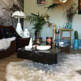 Coffee table 70s black marble effect