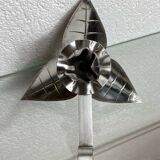 Silver-plated metal flower candle holder