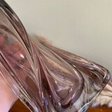 Vase en verre torsadé