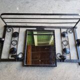 Wrought iron mirror coat rack