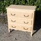 Commode 3 tiroirs style Louis XV en chêne massif bois brut