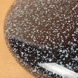 Dish ceramic vintage 1980 black chiné white