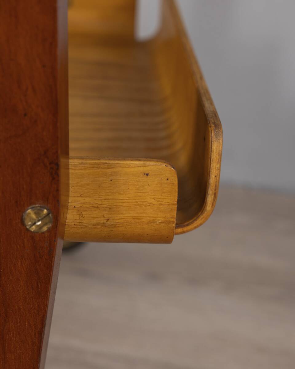 Vintage 1950s Wooden Food Service Cart, Designed by Carlo Ratti
